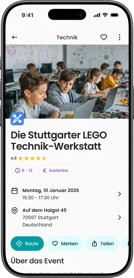 Family Activities App Lego screen